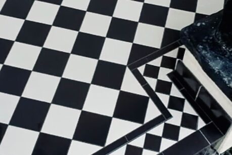 black and white tiles indoor
